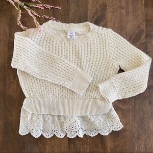 BABY GAP 18-24 month Lace Bottom Sweater